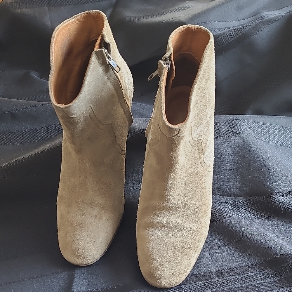 Isabel Marant Tan Ankle Boots with Suede Finish